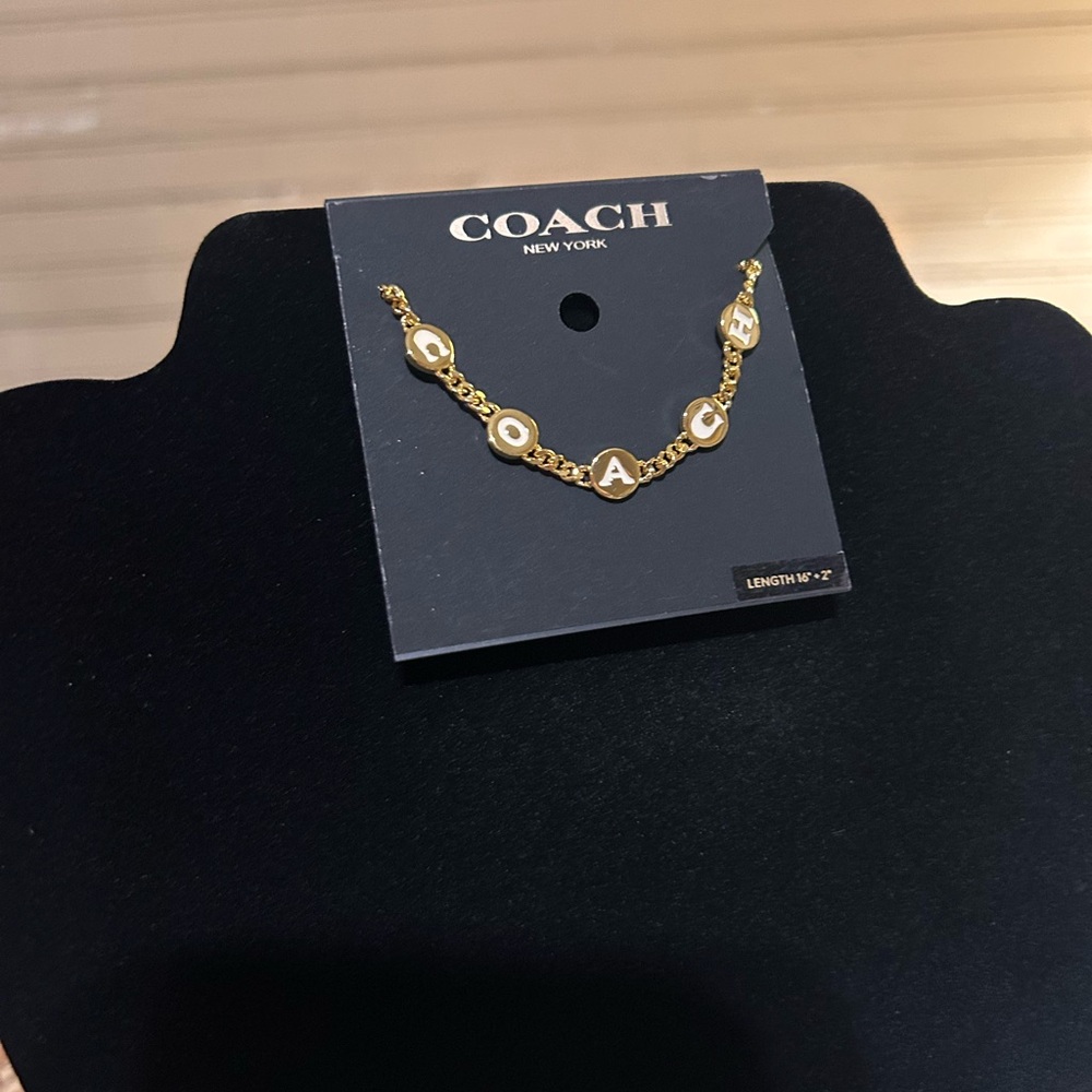 Coach Gold Letter Chain Necklace